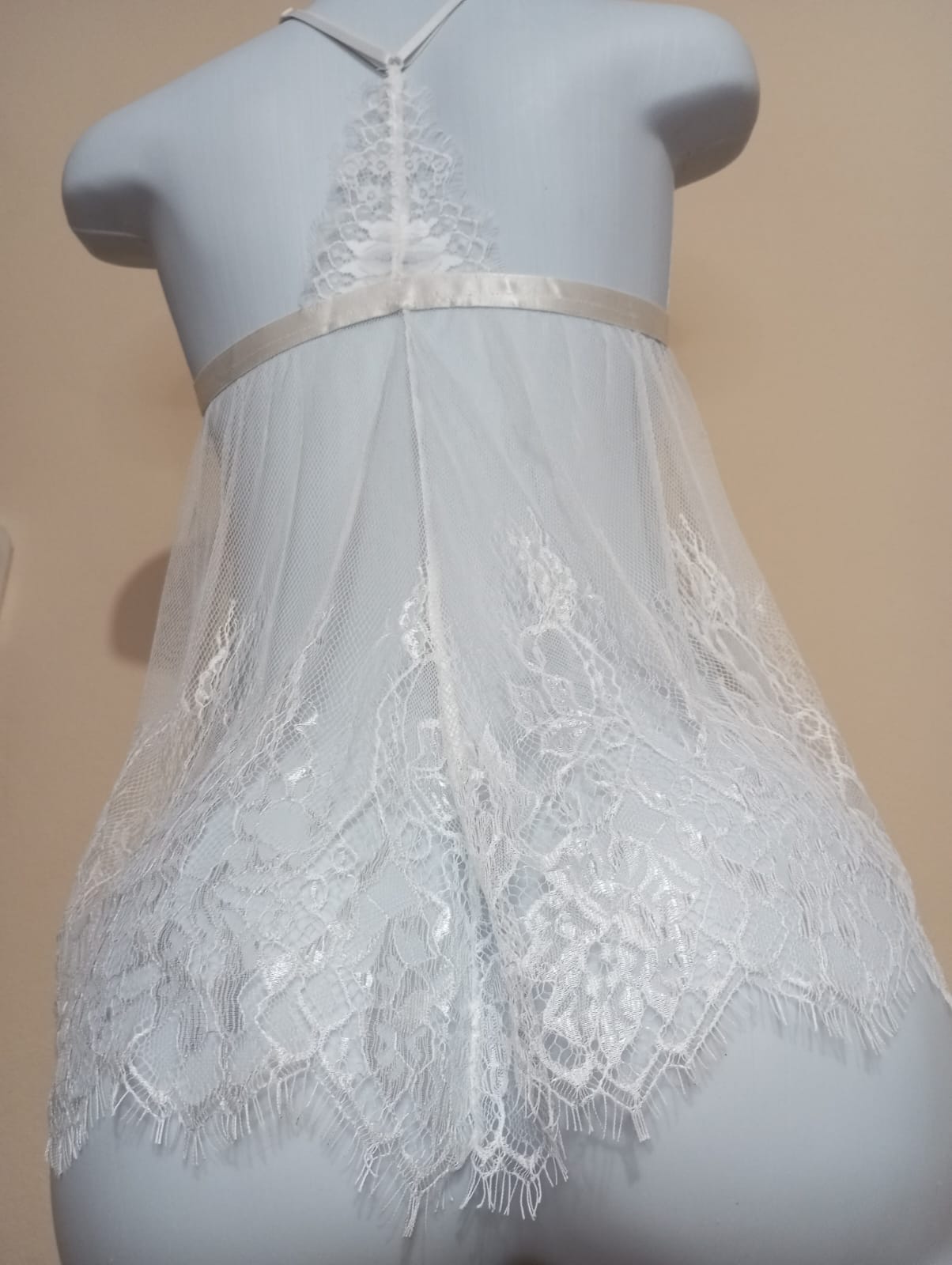 Babydoll lencería crema – T. M/XL - Imagen 4