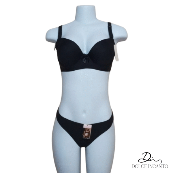 Conjunto lencería sin costura con tiras bordadas push up – T. 44/100 (C) + L/XL