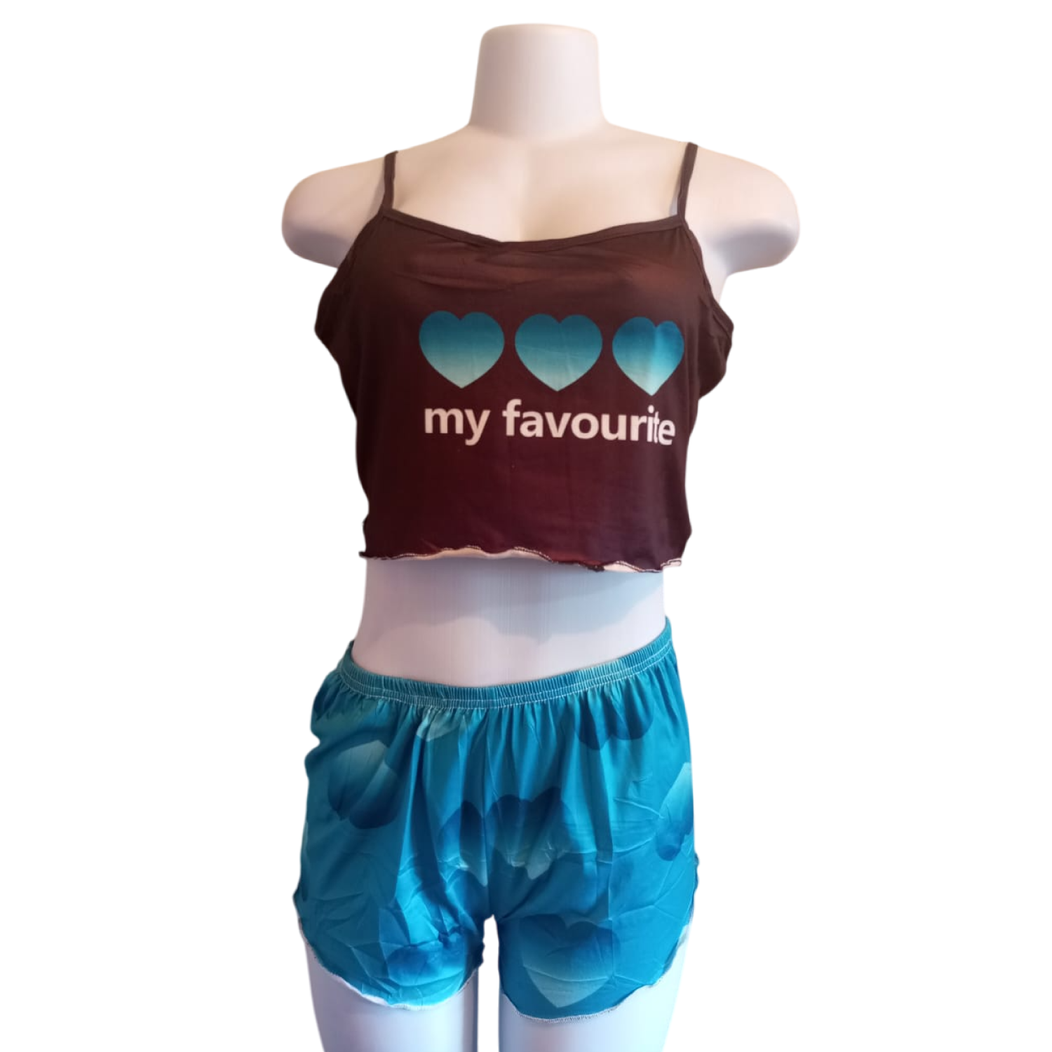 Conjunto de pijama liviano con tirantes y short de poliéster - Imagen 3