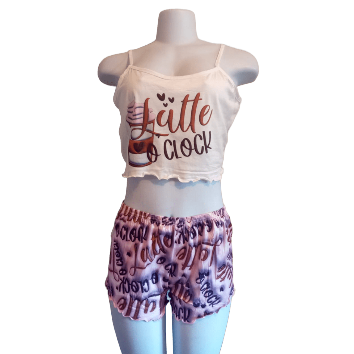 Conjunto de pijama liviano con tirantes y short de poliéster - Imagen 2